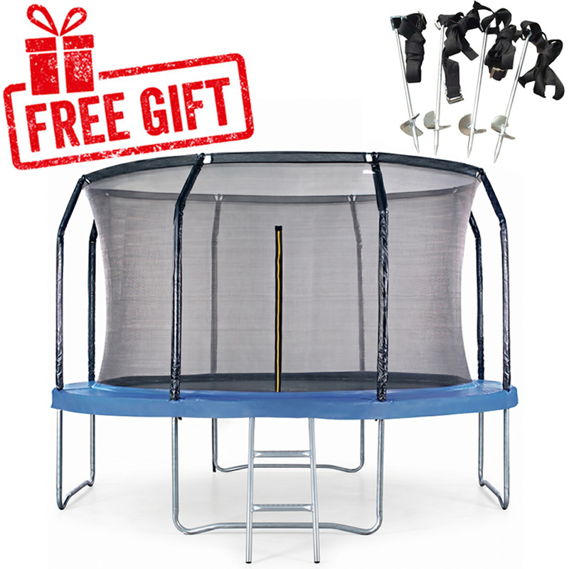 Air League 12ft Trampoline with Safety Enclosure - Free Ladder & Anchor Kit