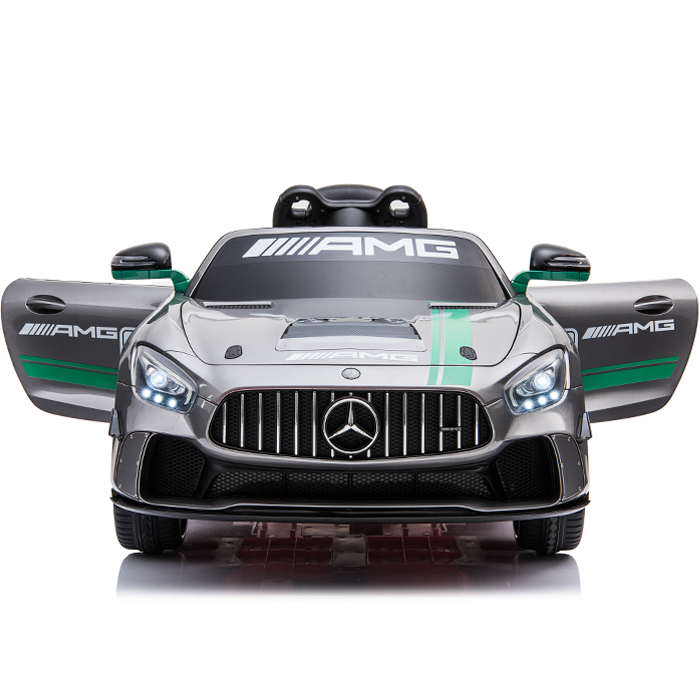 Kids Electric Ride On Car Mercedes GT4 AMG Silver Gloss - Image 7