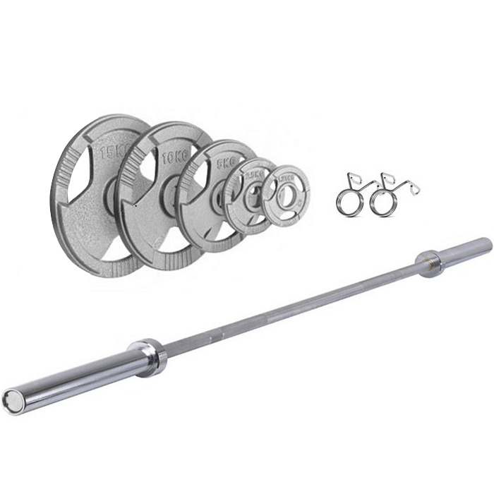 Ironman 100kg Olympic Tri-grip Weight Set with 72" Olympic Weight Bar
