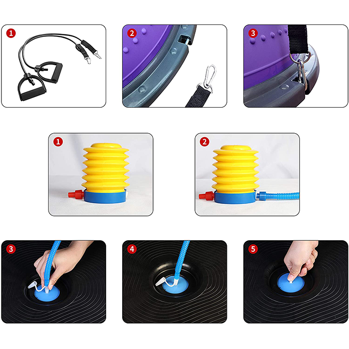 PROIRON Balance Trainer Purple with Resistance Bands & Pump