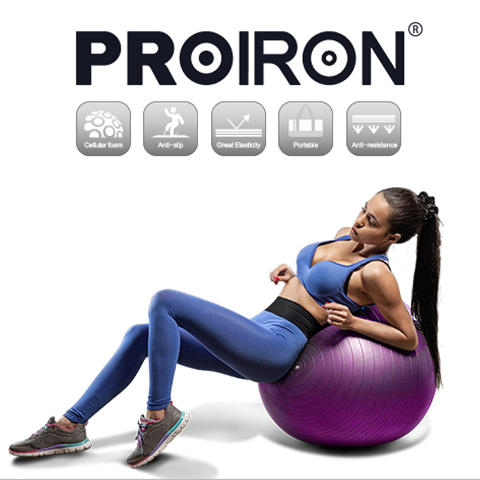 PROIRON 75cm Anti-Burst Blue Swiss Yoga Exercise Ball