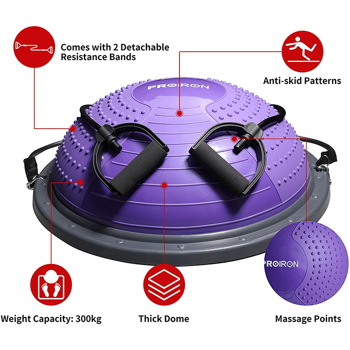 PROIRON Balance Trainer Purple with Resistance Bands & Pump
