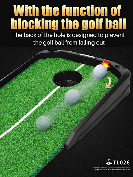 Hillman PGM 3m Golf Putting Trainer Artificial Turf with Electronic Ball Return