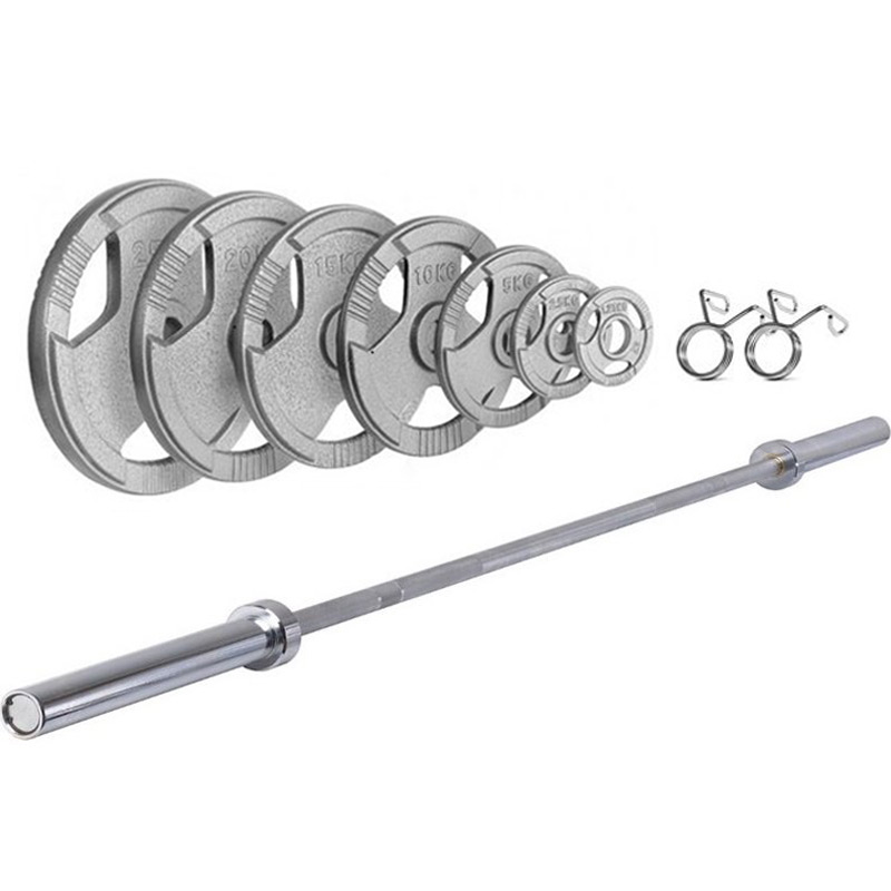 Ironman 200kg Olympic Tri-grip Hammertone Weight Set with 86" Olympic Weight Bar