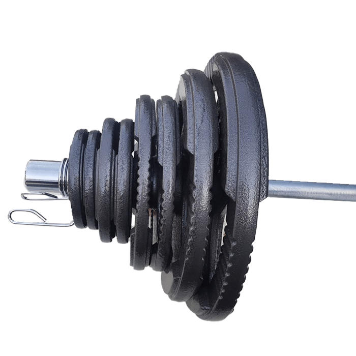 Ironman 200kg Olympic Tri-grip Hammertone Weight Set with 86" Olympic Weight Bar