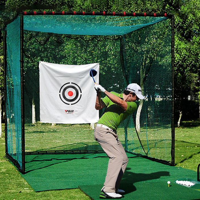 Hillman PGM 2m Heavy Duty Golf Practice Cage Deluxe Practice Mat with Tee And Ball Dispenser Package