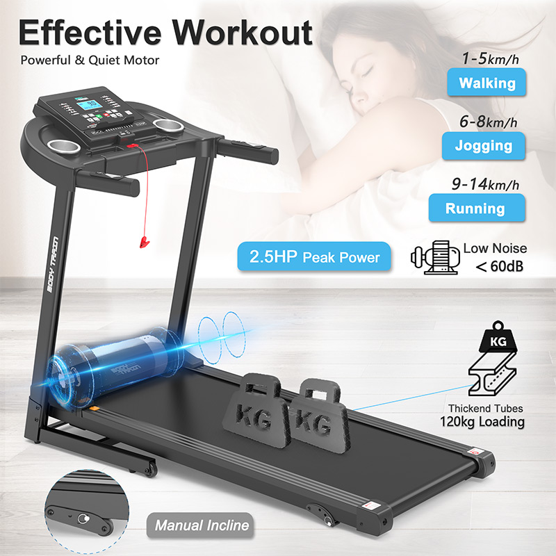 BodyTrain S600 Motorised Folding Bluetooth Treadmill