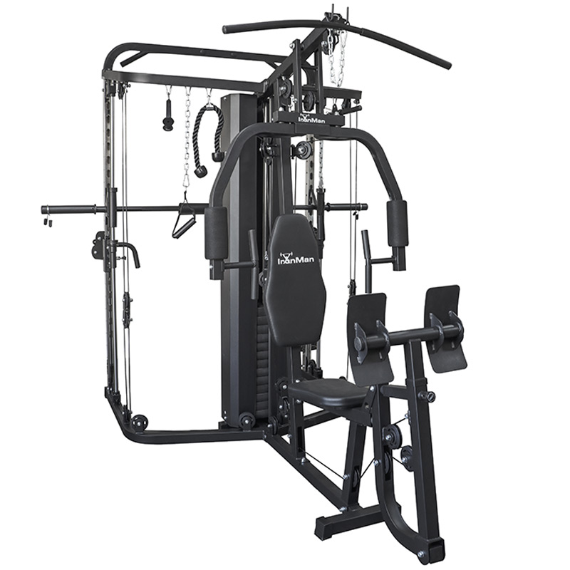 IronMan Deluxe Home Multi Gym with Smith Machine and Cables - 65kg Weight Stack