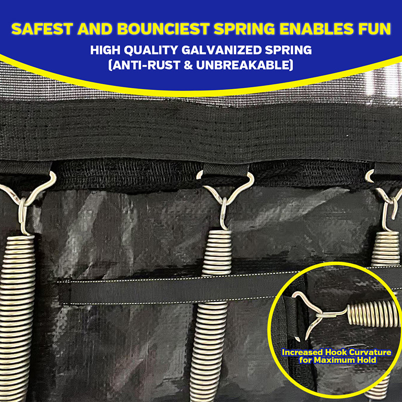 8x12ft Rectangular Trampoline with Safety Enclosure Grey – Free Ladder & Shoe Tidy