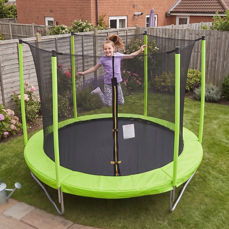 Velocity 8ft Trampoline with Safety Enclosure and Ladder