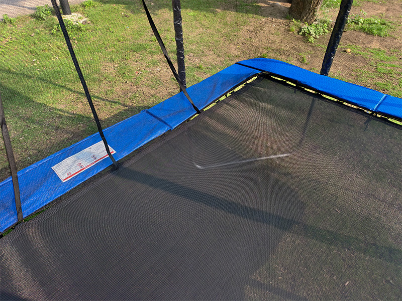 5x7ft Rectangular Trampoline with Safety Enclosure Black FREE Ladder & Basketball Game
