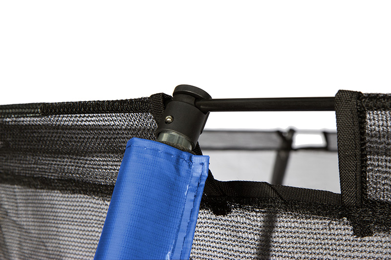 Amigo 8ft Trampoline with Enclosure and Basketball Free Shoe Tidy & Ladder – Blue