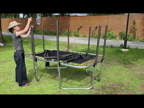 Big Air Bounce 5x7ft Rectangular Trampoline with Safety Enclosure Black FREE Ladder & Basketball Game - Image 14