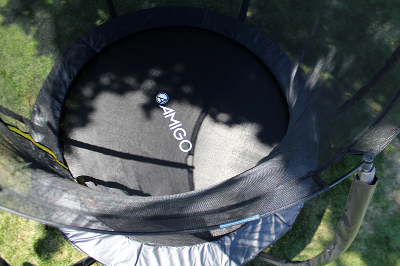 Amigo 8ft Powder Coated Trampoline with Enclosure and Basketball Free Shoe Tidy & Ladder