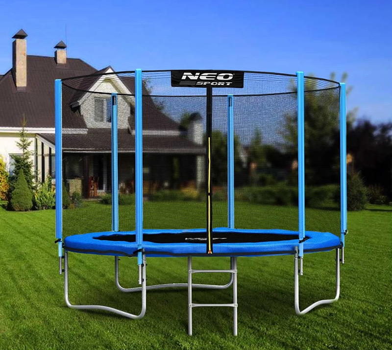 Neo 6ft Trampoline with Enclosure Free Shoe Tidy & Ladder – Blue