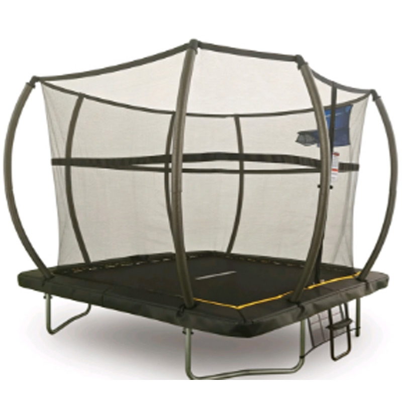 5x7ft Rectangular Trampoline with Safety Enclosure Black - Free Ladder Shoe Tidy Anchor Kit Basketball
