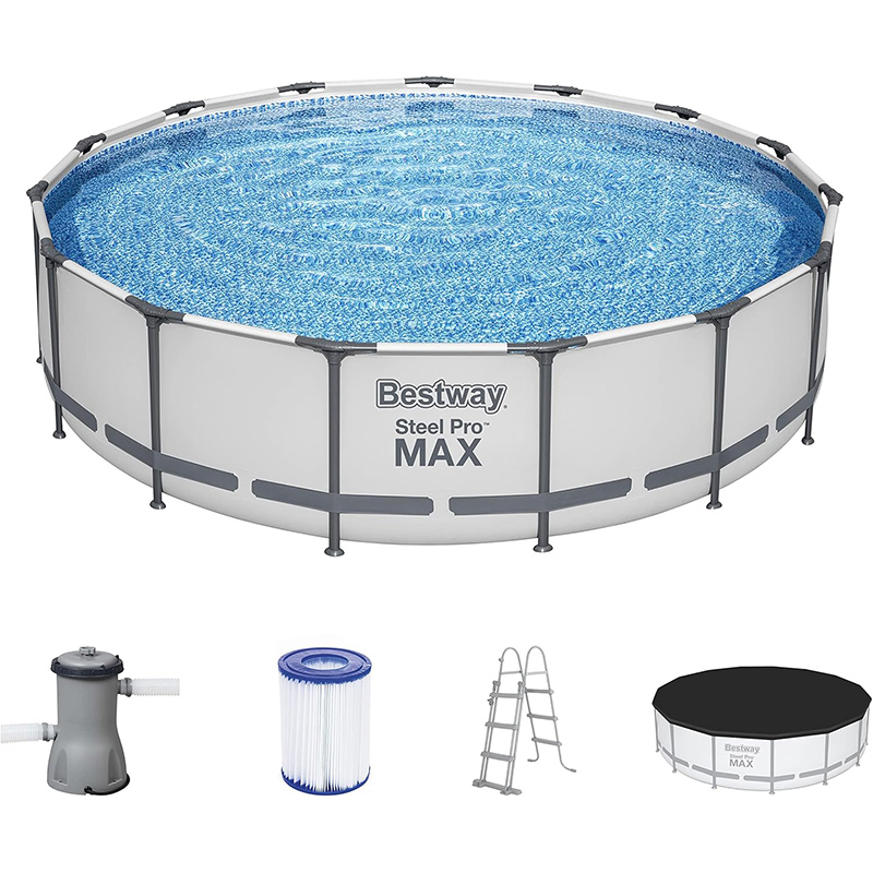Bestway 15ft x 42inch Steel Pro Max™ Above Ground Swimming Pool With Filter Ladder & Cover