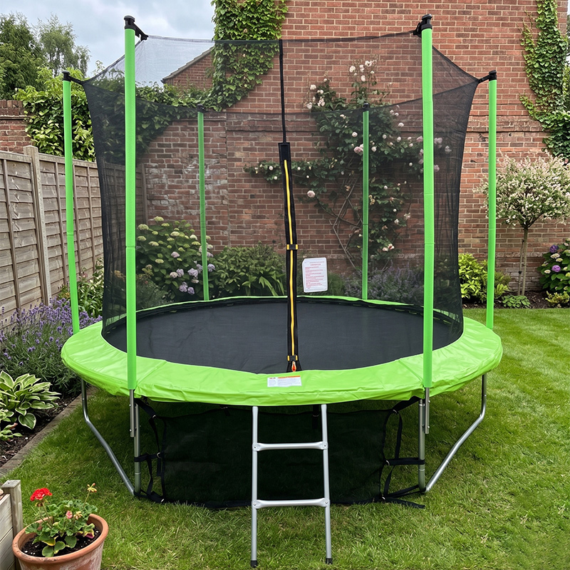 Velocity 10ft Trampoline + Safety Enclosure Free Ladder & Shoe Tidy