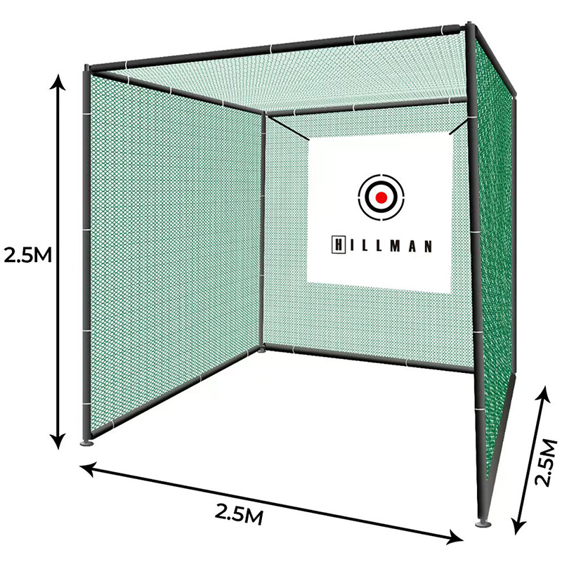Hillman 2.5m Powder Coated Golf Practice Cage & Net with Target - Image 3
