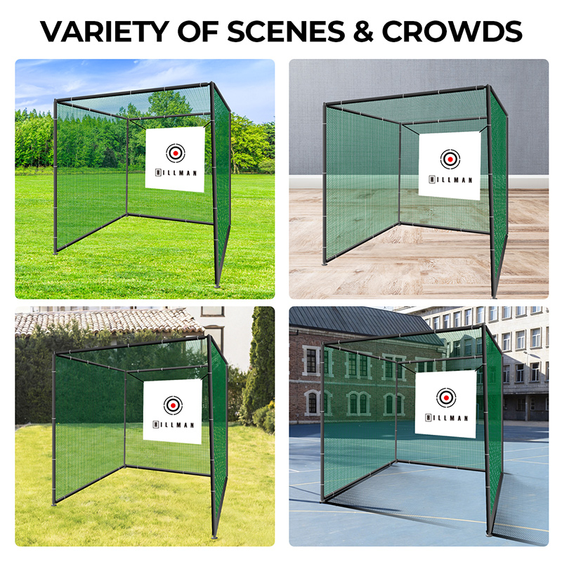 Hillman 2.5m Powder Coated Golf Practice Cage Hitting Mat with Tee and Ball Dispenser Package - Image 3