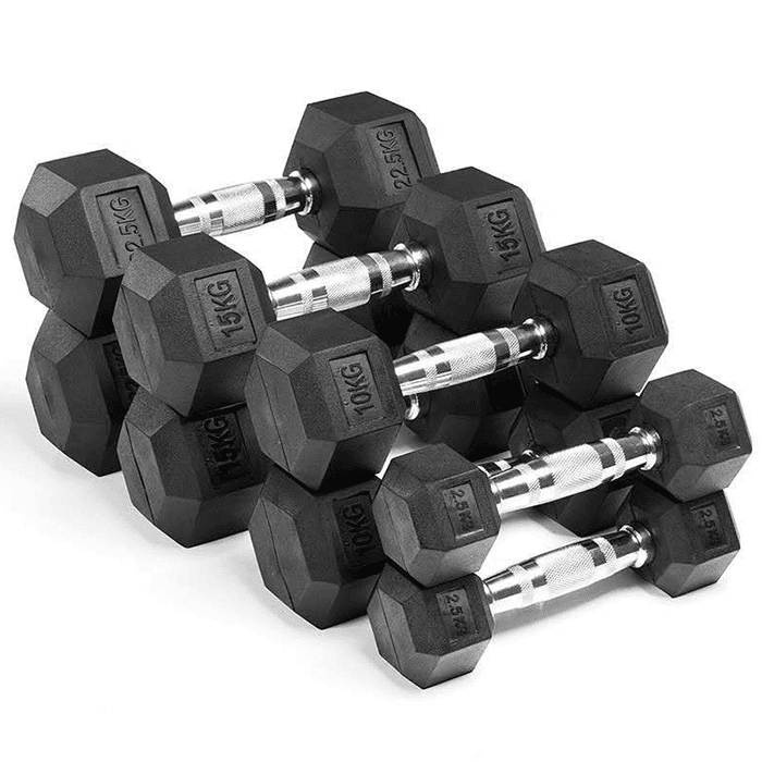 Ironman Rubber Coated Hex 35kg Dumbbell Pair - Image 2